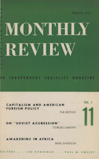 Monthly Review Vol. 03 (1951–1952), No. 11 (March 1952) Monthly Review Vol. 03 (1951–1952), No. 11 (March 1952)