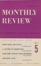 Monthly Review Vol. 04 (1952–1953), No. 05 (September 1952) Monthly Review Vol. 04 (1952–1953), No. 05 (September 1952)