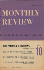 Monthly Review Vol. 04 (1952–1953), No. 10 (February 1953) Monthly Review Vol. 04 (1952–1953), No. 10 (February 1953)