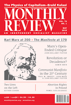 Monthly Review Vol. 70 (2018–2019), No. 01 (May 2018)
